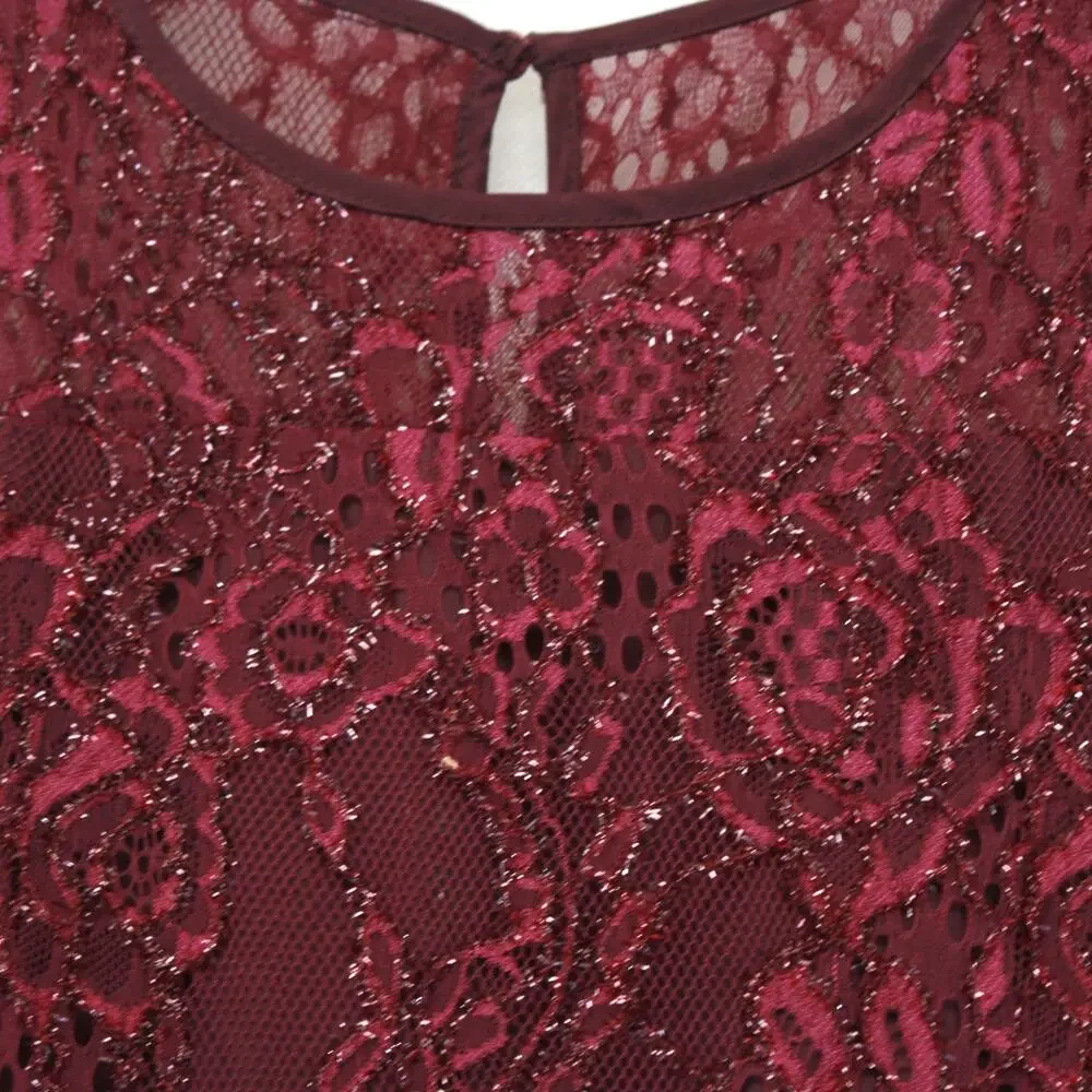 Pipa & Julie Party Dress Plum Kids Girl 8 Years Shine Holiday Sleeveless Buttons